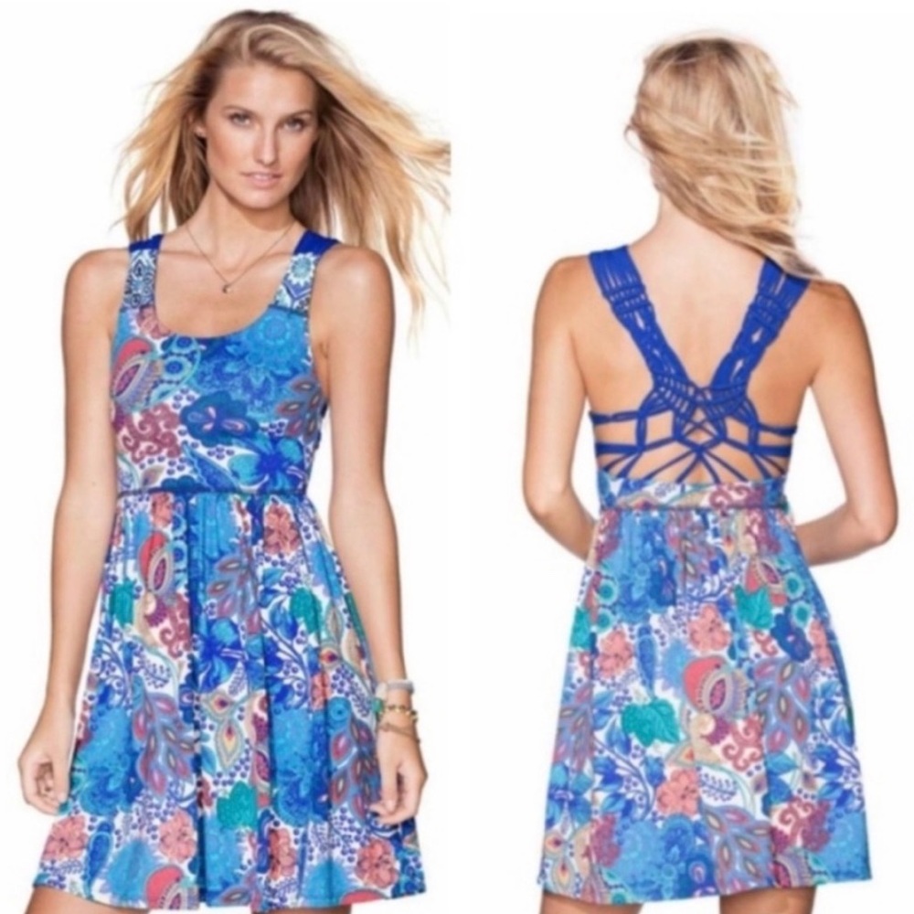 Maaji | Azure Macrame Strappy Back Colorful Dress
